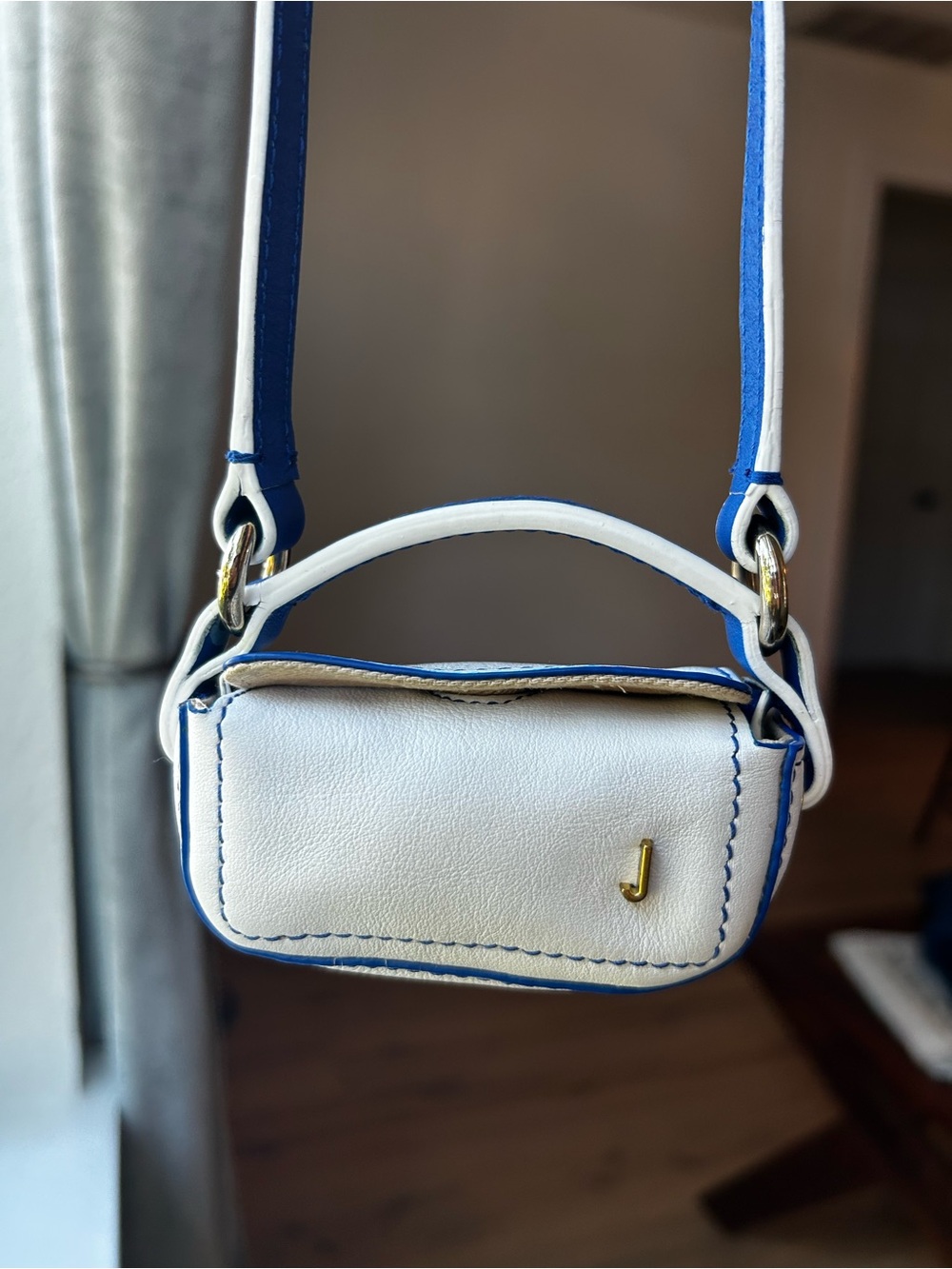 JACQUEMUS Le Nani Mini Bag in White and Blue
